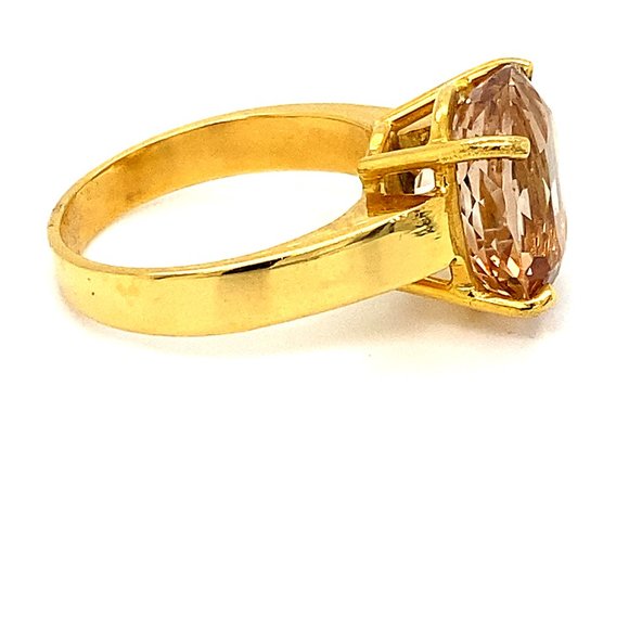 Imperial Topaz 8.74ct Solid 18K Yellow Gold Ring - Picture 3 of 7